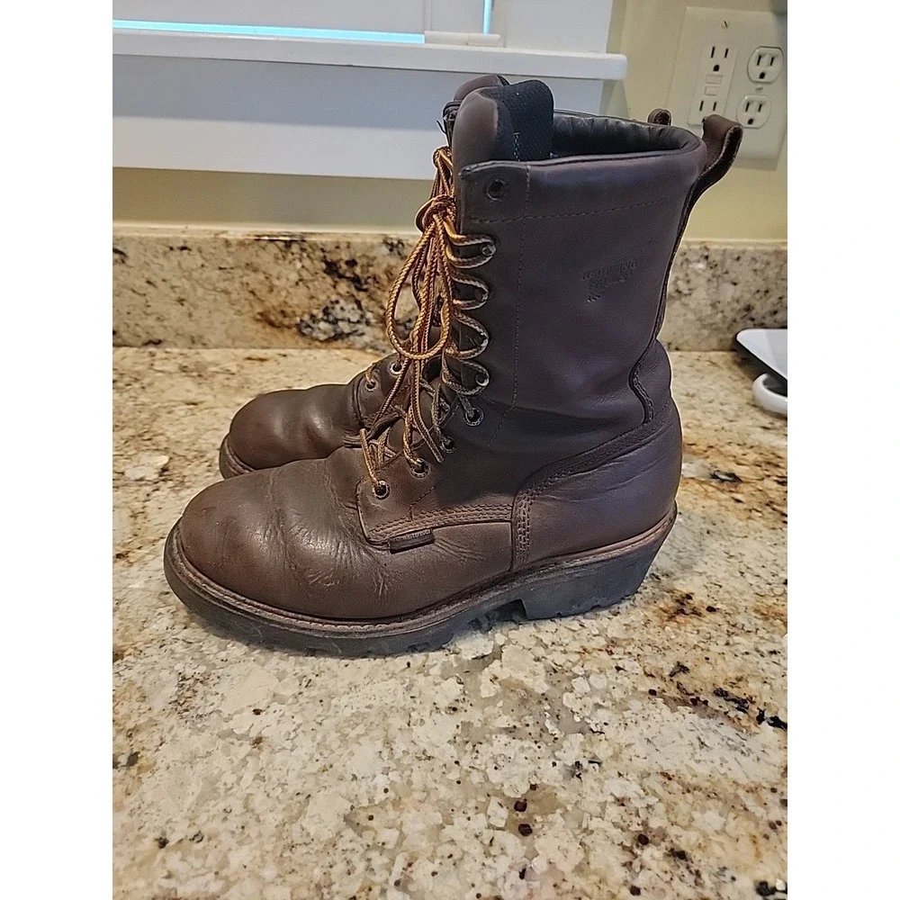 Red Wing Loggermax Leather Work Boots Mens 8.5D Leather Waterproof EH620 Vibram